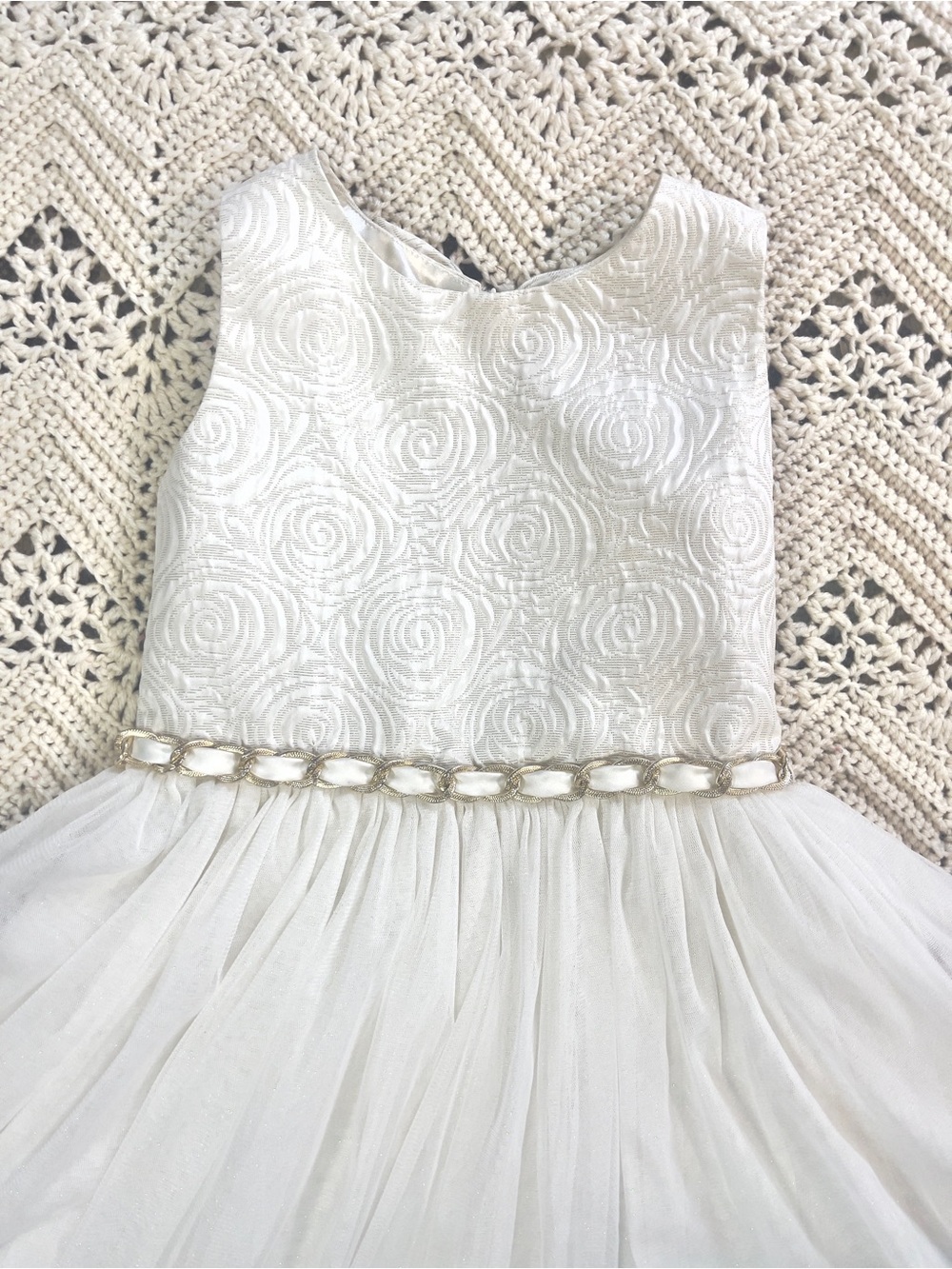 American Princess Girls 7 Ivory Tulle Flower Girl Dress Wedding Party